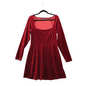 old navy womens holiday dress Old Navy Dress Womens XL Red Midi Christmas Holiday Scoop Neck Stretch Flare